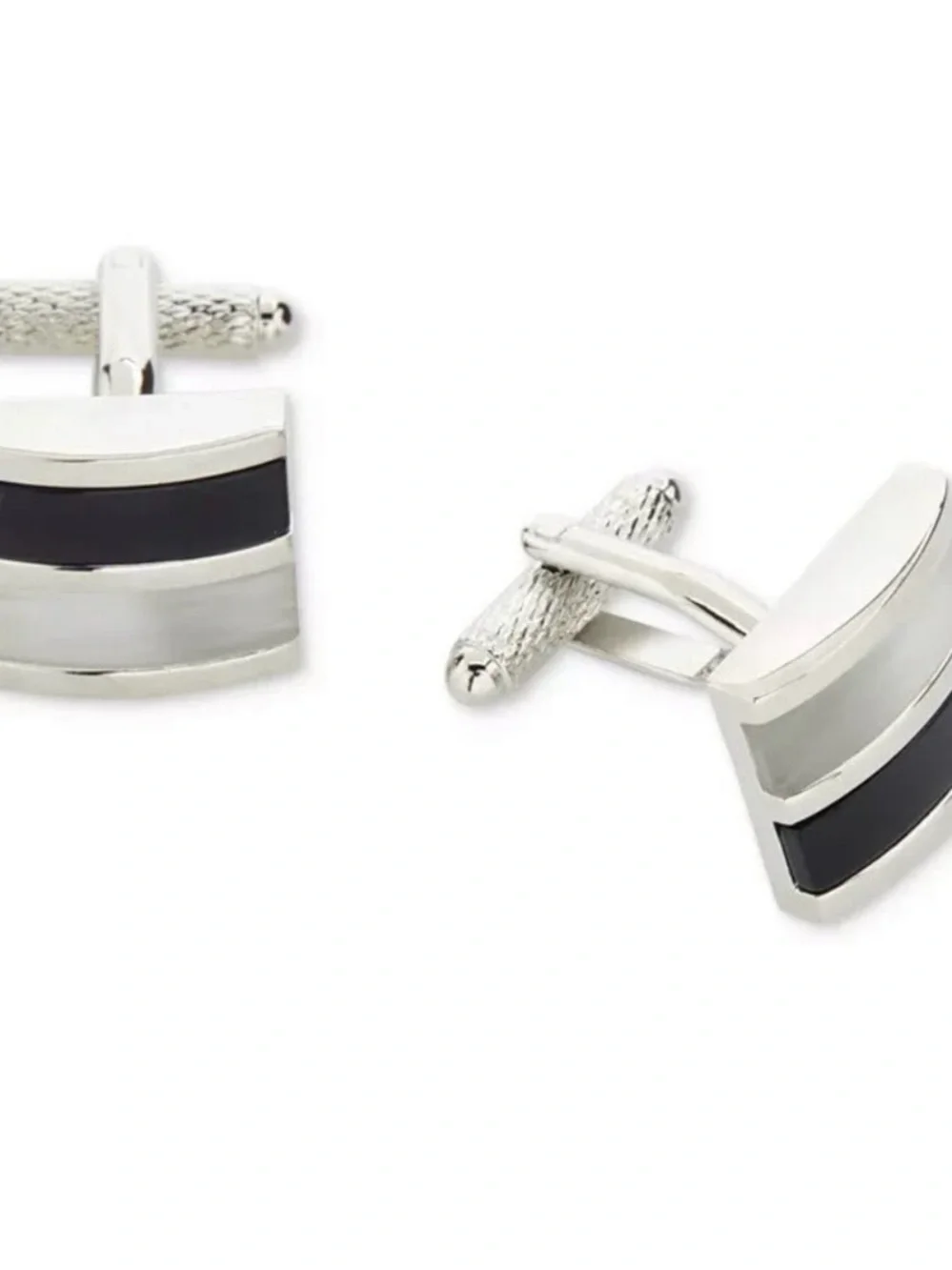 NEW IN BOX Perry Ellis Cufflinks Mens OS Silver Grey GPC0010M